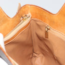 CELINE Macadam Canvas Handtasche PVC Leder Braun Gold Auth 182189-18