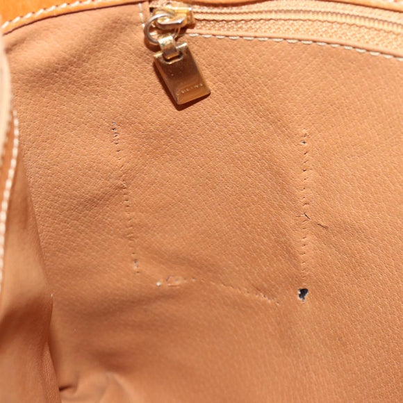 CELINE Macadam Canvas Handtasche PVC Leder Braun Gold Auth 182189