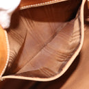 CELINE Macadam Canvas Handtasche PVC Leder Braun Gold Auth 182189-21