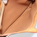 CELINE Macadam Canvas Handtasche PVC Leder Braun Gold Auth 182189-24