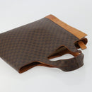 CELINE Macadam Canvas Handtasche PVC Leder Braun Gold Auth 182189-6