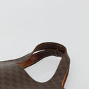 CELINE Macadam Canvas Handtasche PVC Leder Braun Gold Auth 182189-8