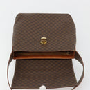 CELINE Macadam Canvas Shoulder Bag PVC Leather Brown Gold Auth 182190A-15