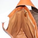 CELINE Macadam Canvas Shoulder Bag PVC Leather Brown Gold Auth 182190A-19