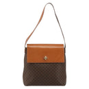 CELINE Macadam Canvas Shoulder Bag PVC Leather Brown Gold Auth 182190A-2