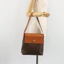 CELINE Macadam Canvas Shoulder Bag PVC Leather Brown Gold Auth 182190A-23