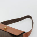 CELINE Macadam Canvas Shoulder Bag PVC Leather Brown Gold Auth 182190A-8