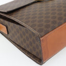 CELINE Macadam Canvas Circle Shoulder Bag PVC Leather Brown Gold Auth 182191A-11