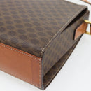 CELINE Macadam Canvas Circle Shoulder Bag PVC Leather Brown Gold Auth 182191A-12