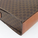 CELINE Macadam Canvas Circle Shoulder Bag PVC Leather Brown Gold Auth 182191A-13