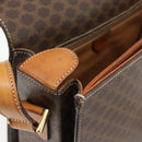 CELINE Macadam Canvas Circle Shoulder Bag PVC Leather Brown Gold Auth 182191A-16