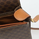 CELINE Macadam Canvas Circle Shoulder Bag PVC Leather Brown Gold Auth 182191A-17