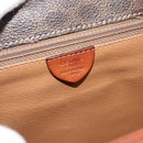 CELINE Macadam Canvas Circle Shoulder Bag PVC Leather Brown Gold Auth 182191A-18