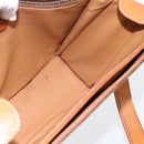 CELINE Macadam Canvas Circle Shoulder Bag PVC Leather Brown Gold Auth 182191A-20