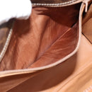CELINE Macadam Canvas Circle Shoulder Bag PVC Leather Brown Gold Auth 182191A-23