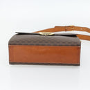 CELINE Macadam Canvas Circle Shoulder Bag PVC Leather Brown Gold Auth 182191A-9