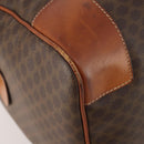 CELINE Macadam Canvas Boston Bag PVC Leather Brown Gold Auth 182193A-14