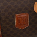 CELINE Macadam Canvas Boston Bag PVC Leather Brown Gold Auth 182193A-18