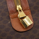 CELINE Macadam Canvas Boston Bag PVC Leather Brown Gold Auth 182193A-19