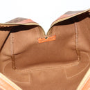 CELINE Macadam Canvas Boston Bag PVC Leather Brown Gold Auth 182193A-20