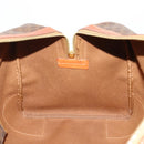 CELINE Macadam Canvas Boston Bag PVC Leather Brown Gold Auth 182193A-21
