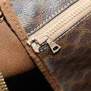 CELINE Macadam Canvas Boston Bag PVC Leather Brown Gold Auth 182193A-22