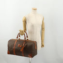 CELINE Macadam Canvas Boston Bag PVC Leather Brown Gold Auth 182193A-24