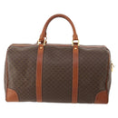 CELINE Macadam Canvas Boston Bag PVC Leather Brown Gold Auth 182193A-2