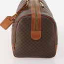 CELINE Macadam Canvas Boston Bag PVC Leather Brown Gold Auth 182193A-3