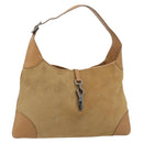 GUCCI Jackie Shoulder Bag Suede Beige Silver 001 4075 Auth 182195-1