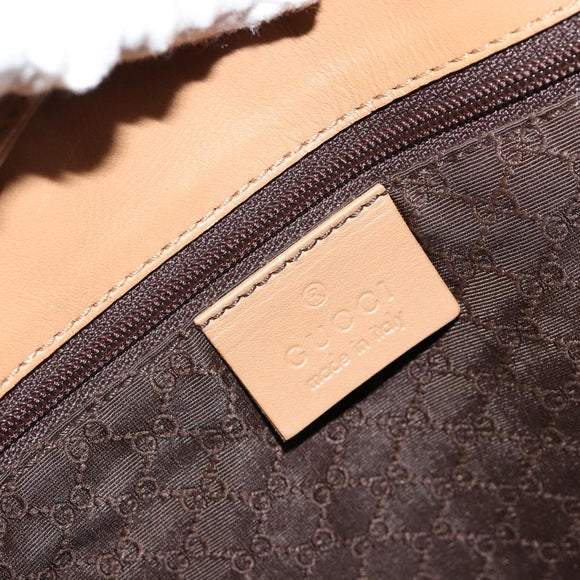 GUCCI Jackie Shoulder Bag Suede Beige Silver 001 4075 Auth 182195