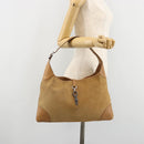 GUCCI Jackie Shoulder Bag Suede Beige Silver 001 4075 Auth 182195-24