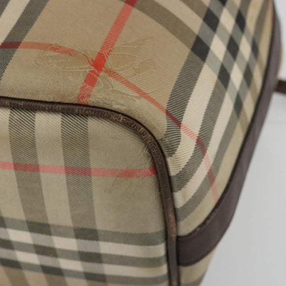 Burberrys Nova Check Purse Shoulder Bag Canvas Beige Gold Auth 182196