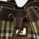 Burberrys Nova Check Purse Shoulder Bag Canvas Beige Gold Auth 182196-15