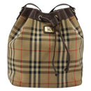 Burberrys Nova Check Purse Shoulder Bag Canvas Beige Gold Auth 182196-2