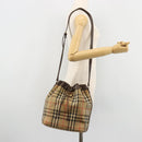 Burberrys Nova Check Purse Shoulder Bag Canvas Beige Gold Auth 182196-20