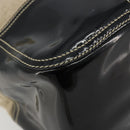 PRADA Plastic Chain Tote Bag Canvas Beige Silver Auth 182198-11