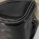 PRADA Plastic Chain Tote Bag Canvas Beige Silver Auth 182198-12