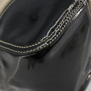 PRADA Plastic Chain Tote Bag Canvas Beige Silver Auth 182198-13