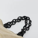 PRADA Plastic Chain Tote Bag Canvas Beige Silver Auth 182198-8