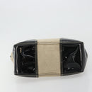 PRADA Plastic Chain Tote Bag Canvas Beige Silver Auth 182198-9