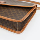 CELINE Macadam Canvas Shoulder Bag PVC Leather Brown Gold Auth 182200A-9