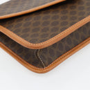 CELINE Macadam Canvas Shoulder Bag PVC Leather Brown Gold Auth 182200A-14