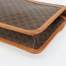 CELINE Macadam Canvas Shoulder Bag PVC Leather Brown Gold Auth 182200A-15