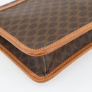 CELINE Macadam Canvas Shoulder Bag PVC Leather Brown Gold Auth 182200A-16
