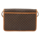 CELINE Macadam Canvas Shoulder Bag PVC Leather Brown Gold Auth 182200A-2