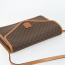 CELINE Macadam Canvas Shoulder Bag PVC Leather Brown Gold Auth 182200A-6