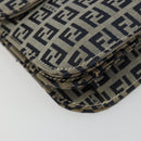 FENDI Zucchino Canvas Umhängetasche Navy Silber Auth 182201V-11