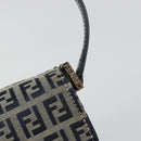 FENDI Zucchino Canvas Umhängetasche Navy Silber Auth 182201V-14