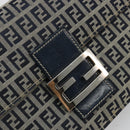 FENDI Zucchino Canvas Umhängetasche Navy Silber Auth 182201V-15